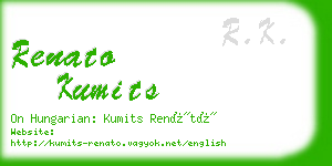 renato kumits business card